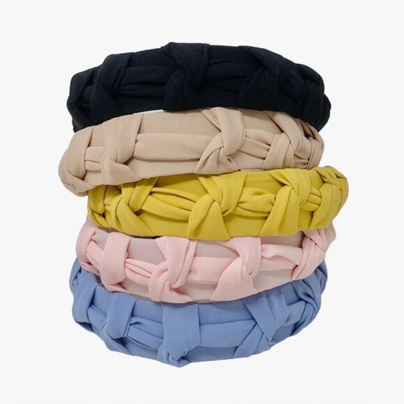 NWOT Casey Chiffon Knotted Black Headband - Picture 4 of 5